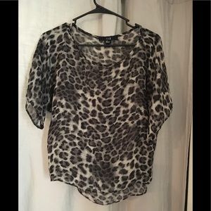 Cheeta/leopard print sheer blouse